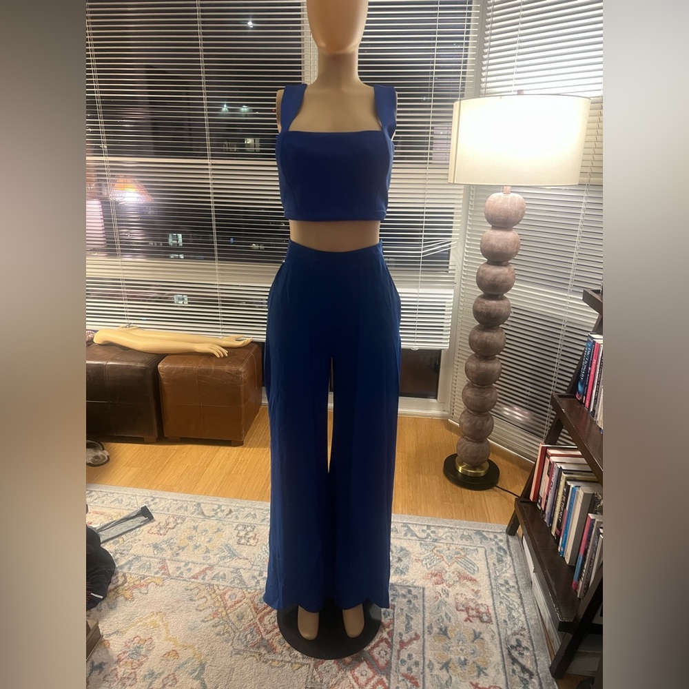 bebe Cobalt Blue Sleeveless Pantsuit